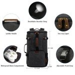 G-FAVOR 40L Travel Backpack, Vintage Canvas Rucksack Convertible Duffel Bag Carry On Backpack Fit for 17.3 Inch Laptop Bag