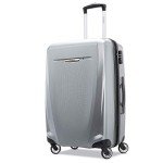 Samsonite Winfield 3 DLX Hardside Expandable Luggage with Spinners, Silver, Checked-Medium 25-Inch
