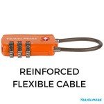4 Pack TSA Approved Travel Combination Cable Luggage Locks for Suitcases & Backpacks - Orange