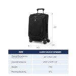 Travelpro Crew Classic Lightweight Softside Expandable Carry on Luggage, 8 Wheel Spinner Suitcase, Men and Women, Carry On 21-Inch, Black