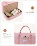 LOVEVOOK Convertible Garment Bag for Women with Shoe Pouch, Carry On Travel Duffel Bag with Toiletry Bag, 2 in 1 Hanging Suitcase Suit Bag, Waterproof Weekender Bag for Business Trip, Wedding, Pink