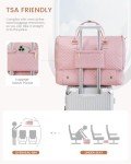 LOVEVOOK Convertible Garment Bag for Women with Shoe Pouch, Carry On Travel Duffel Bag with Toiletry Bag, 2 in 1 Hanging Suitcase Suit Bag, Waterproof Weekender Bag for Business Trip, Wedding, Pink