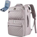 EMPSIGN Travel Backpack for Women, Large Carry On Backpack Airline Approved Personal Item, 17 inch TSA Friendly Laptop Backpack with USB Port, Casual Daypack for Weekender Business Hiking, Grey Pink