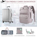 EMPSIGN Travel Backpack for Women, Large Carry On Backpack Airline Approved Personal Item, 17 inch TSA Friendly Laptop Backpack with USB Port, Casual Daypack for Weekender Business Hiking, Grey Pink