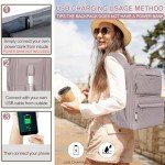 EMPSIGN Travel Backpack for Women, Large Carry On Backpack Airline Approved Personal Item, 17 inch TSA Friendly Laptop Backpack with USB Port, Casual Daypack for Weekender Business Hiking, Grey Pink