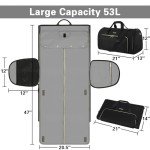 SOLOSAIC Garment Bags for Travel, Convertible Garment Duffle Bag with Shoulder and Backpack Straps for Men Women, 3 in 1 Suitcase Suit Travel Bag with 2 Shoes Cover for Wedding Weekend Work Trip
