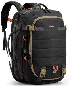 Tolaccea Carry on Travel Backpack, TSA Friendly Flight Approved Laptop Backpack Duffle Bag for Men Women with Dual Laptop Storage for 17.3", USB Charging Port, Business Rucksack 40L-50L Expandable