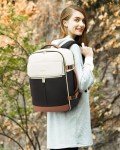 LOVEVOOK Travel Backpack for Women, TSA Carry On Backpack Flight Approved Luggage, 50L Water Resistant Personal Item Daypack Large Weekender Bag fit 18 inch Laptop with 3 Cubes, Beige-black-brown