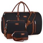 Convertible Garment Duffel Bag for Travel - Carry On Garment Bags With Toiletry Bag Large Weekender Bag for Men Women 2 in 1 Hanging Suitcase Suit Travel Duffel Overnight Bags 4pcs Set