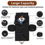 Convertible Garment Duffel Bag for Travel - Carry On Garment Bags With Toiletry Bag Large Weekender Bag for Men Women 2 in 1 Hanging Suitcase Suit Travel Duffel Overnight Bags 4pcs Set