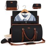 Convertible Garment Duffel Bag for Travel - Carry On Garment Bags With Toiletry Bag Large Weekender Bag for Men Women 2 in 1 Hanging Suitcase Suit Travel Duffel Overnight Bags 4pcs Set