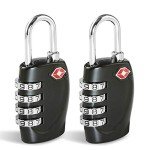 TSA Approved Luggage Locks, Suitcase Lock [2 Pack] CFMOUR 4-Digit Security Combination Padlock for Travel Luggage Suitcase Backpack Bag Case Code Padlocks - Black