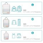 Cambond Compression Packing Cubes for Travel Women - 4 Pack Lightweight Expandable Luggage Packing Organizers Travel Essentials Accassories Bags Compression Cubes for Carry on Suitcases, White