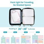Cambond Compression Packing Cubes for Travel Women - 4 Pack Lightweight Expandable Luggage Packing Organizers Travel Essentials Accassories Bags Compression Cubes for Carry on Suitcases, White