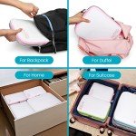 Cambond Compression Packing Cubes for Travel Women - 4 Pack Lightweight Expandable Luggage Packing Organizers Travel Essentials Accassories Bags Compression Cubes for Carry on Suitcases, White
