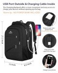 MATEIN Extra Large Business Travel Anti Theft Laptop Backpack, 18 Inch TSA Airline Approved Carryon Backpack for Women Men, Work Bag with USB Port and Luggage Strap, Black