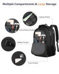MATEIN Extra Large Business Travel Anti Theft Laptop Backpack, 18 Inch TSA Airline Approved Carryon Backpack for Women Men, Work Bag with USB Port and Luggage Strap, Black