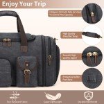 Yamons Mens Duffle Bag for Travel 3Pcs Set Travel Bags for Men 60L Expandable Canvas Bag (Dark Gray)