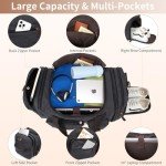 Yamons Mens Duffle Bag for Travel 3Pcs Set Travel Bags for Men 60L Expandable Canvas Bag (Dark Gray)