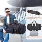 Yamons Mens Duffle Bag for Travel 3Pcs Set Travel Bags for Men 60L Expandable Canvas Bag (Dark Gray)