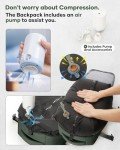 Large Vacuum Travel Backpack with Pump for Women,Airback Personal Item Carry on Backpacks Flight Approved 18x14x8 inches for Men,Laptop Waterproof Work Compression bags Casual Daypack,BrownGreen