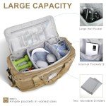 ETRONIK Travel Bag for Men Women, Gym Bag & Tactical Duffle Bags for Travel, Carry on with Toiletry Bag and Shoe Compartment, Weekender Overnight Trip with Wet Pocket for Workout Medical, Brown