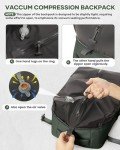 Large Vacuum Travel Backpack with Pump for Women,Airback Personal Item Carry on Backpacks Flight Approved 18x14x8 inches for Men,Laptop Waterproof Work Compression bags Casual Daypack,BrownGreen