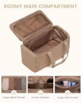 LOVEVOOK Travel Duffle Bag, Puffer Weekender Bag for Women, Overnight Bag with Toiletry Bag, Carry On Bags for Airplanes, Hospital Bag for Labor Delivery, Yoga Gym Bag with Wet Pocket, 3Pcs, Khaki