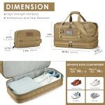ETRONIK Travel Bag for Men Women, Gym Bag & Tactical Duffle Bags for Travel, Carry on with Toiletry Bag and Shoe Compartment, Weekender Overnight Trip with Wet Pocket for Workout Medical, Brown