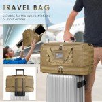 ETRONIK Travel Bag for Men Women, Gym Bag & Tactical Duffle Bags for Travel, Carry on with Toiletry Bag and Shoe Compartment, Weekender Overnight Trip with Wet Pocket for Workout Medical, Brown