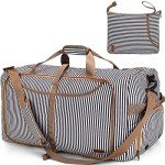 120L Duffle Bag for Travel, Large Foldable Waterproof Travel Duffel Bags Weekender Overnight Bag for Men and Women with Shoe Compartment (Stripe)