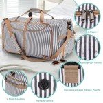 120L Duffle Bag for Travel, Large Foldable Waterproof Travel Duffel Bags Weekender Overnight Bag for Men and Women with Shoe Compartment (Stripe)