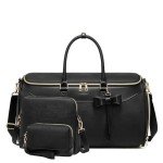 Garment Bags for Travel,Leather Convertible Garment Duffle Bag with Toiletry,Waterproof Carry On Garment Bag with Shoe Compartment,2 in 1 Suit Travel Bag for Women Weekender 3pcs Set