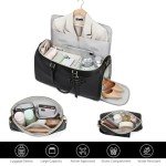 Garment Bags for Travel,Leather Convertible Garment Duffle Bag with Toiletry,Waterproof Carry On Garment Bag with Shoe Compartment,2 in 1 Suit Travel Bag for Women Weekender 3pcs Set
