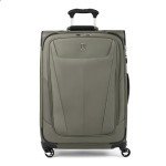 Travelpro Maxlite 5 Softside Expandable Checked Luggage with 4 Spinner Wheels, Lightweight Suitcase, Men and Women, Slate Green, Checked Medium 25-Inch