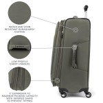 Travelpro Maxlite 5 Softside Expandable Checked Luggage with 4 Spinner Wheels, Lightweight Suitcase, Men and Women, Slate Green, Checked Medium 25-Inch