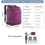 MATEIN Large Purple Travel Backpack, Water Resistant Airplane Backpack for Women, Expandable Casual Daypack for Work, International Trip, Womens Travelling Gifts, 50L