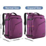MATEIN Large Purple Travel Backpack, Water Resistant Airplane Backpack for Women, Expandable Casual Daypack for Work, International Trip, Womens Travelling Gifts, 50L