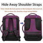 MATEIN Large Purple Travel Backpack, Water Resistant Airplane Backpack for Women, Expandable Casual Daypack for Work, International Trip, Womens Travelling Gifts, 50L