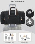 Gonex Canvas Duffle Bag for Travel, Expandable Water Resistant 50L Carry on Duffel Overnight Weekender Gym Bag with Wet Dry Separation Pocket & Suitcase Handle Sleeve, Dark Grey