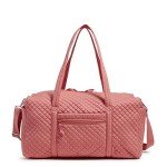 Vera Bradley Women's Cotton Large Travel Duffel Bag, Terra Cotta Rose - Recycled Cotton, One Size