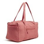 Vera Bradley Women's Cotton Large Travel Duffel Bag, Terra Cotta Rose - Recycled Cotton, One Size