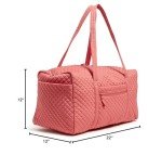 Vera Bradley Women's Cotton Large Travel Duffel Bag, Terra Cotta Rose - Recycled Cotton, One Size
