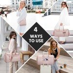 Garment Bags for Travel,Leather Convertible Garment Duffle Bag with Toiletry,Waterproof Carry On Garment Bag with Shoe Compartment,2 in 1 Suit Travel Bag for Women Weekender 3pcs Set