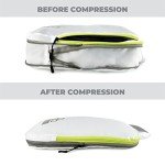 Beeyond Compression Packing Cubes Set - 6 Pieces for Travel and Luggage Organization, Includes Large & Small Cubes, Accessories Bag, and Laundry Bag (Green and White)
