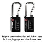 Master Lock 4696T, Pack of 2 TSA Approved Luggage Lock, 2 Pack, Set Your Own Combination, Black, 2 Count