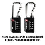 Master Lock 4696T, Pack of 2 TSA Approved Luggage Lock, 2 Pack, Set Your Own Combination, Black, 2 Count