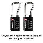 Master Lock 4696T, Pack of 2 TSA Approved Luggage Lock, 2 Pack, Set Your Own Combination, Black, 2 Count