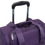 TPRC Smart Under Seat Carry-On Luggage with USB Charging Port, Purple, Underseater 15-Inch