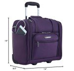 TPRC Smart Under Seat Carry-On Luggage with USB Charging Port, Purple, Underseater 15-Inch